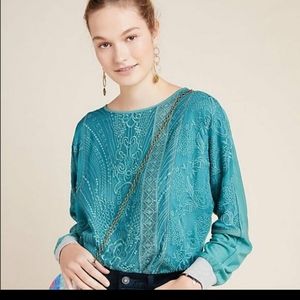 Anthropologie TINY embroidered top Size S